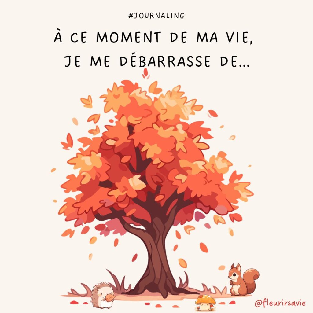 ecrire sur l'automne et le lâcher prise - journal créatif